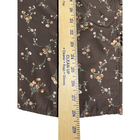 SHEIN Curve Brown Floral Print Blouse Women's Plus Size 4XL - Picture 7 of 8